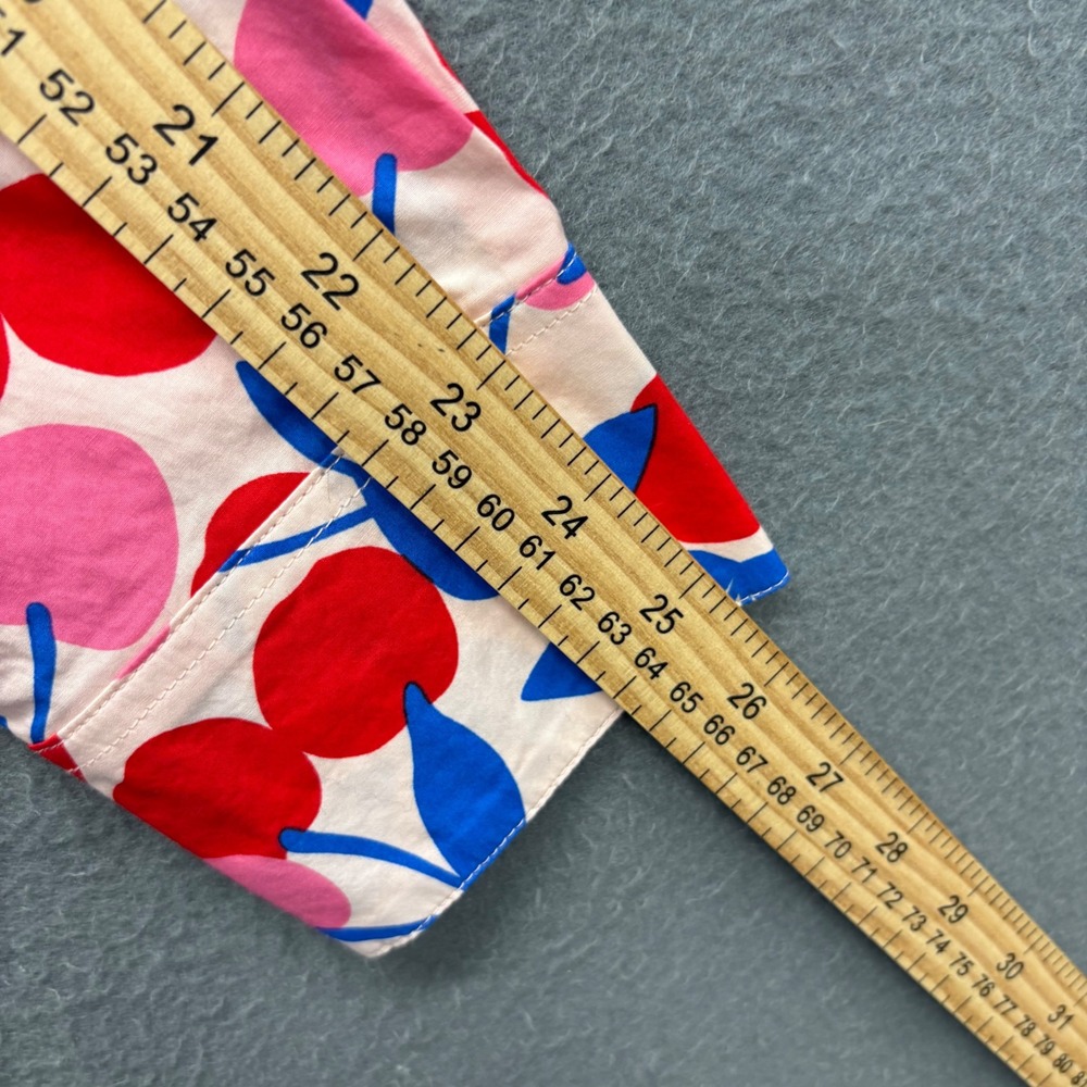 Boden Sienna Shirt Womens 14R Pink Red Blue Cherry Print Button Down NEW - Picture 8 of 10